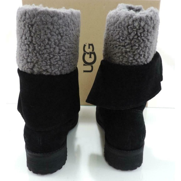 Authentic Women's UGG GRADIN Water Resistant Lace Up Mid-Calf Boots Black Size 6 - Picture 5 of 8